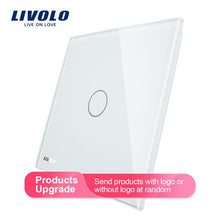 Load image into Gallery viewer, Livolo Luxury White Pearl Crystal Glass, EU standard, Single Glass Panel For 1 Gang  Wall Touch Switch,VL-C7-C1-11 (4 Colors)