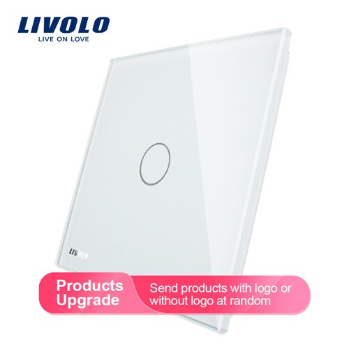 Livolo Luxury White Pearl Crystal Glass, EU standard, Single Glass Panel For 1 Gang  Wall Touch Switch,VL-C7-C1-11 (4 Colors)