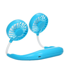 Load image into Gallery viewer, New USB Rechargeable Wearable Portable Hand Free Neckband Fan Personal Mini Neck Double Fans 3 Speed Adjustable for Home Office