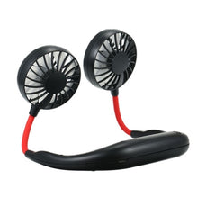 Load image into Gallery viewer, New USB Rechargeable Wearable Portable Hand Free Neckband Fan Personal Mini Neck Double Fans 3 Speed Adjustable for Home Office